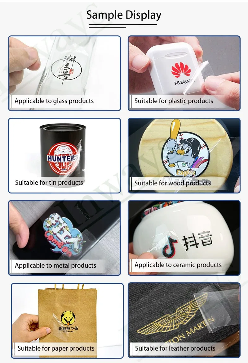 UV DTF Sticker on Metal, glass, ceramic, wood, leather, plastic, pvc, rigid material