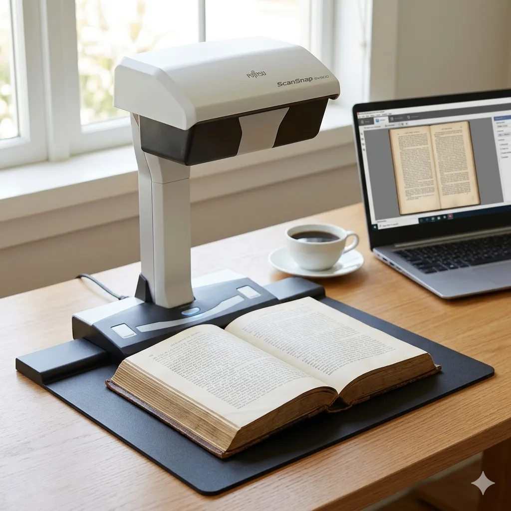 Fujitsu ScanSnap SV600 overhead document scanner for books and large format documents