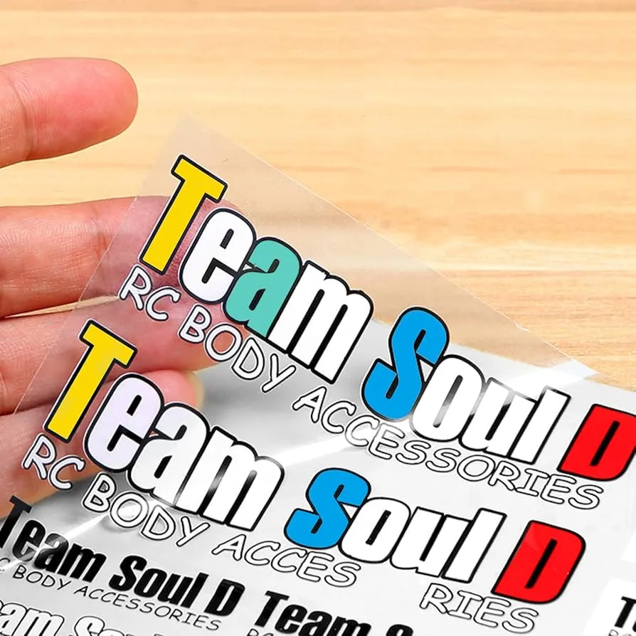 Print on clear transparent sticker color & white ink